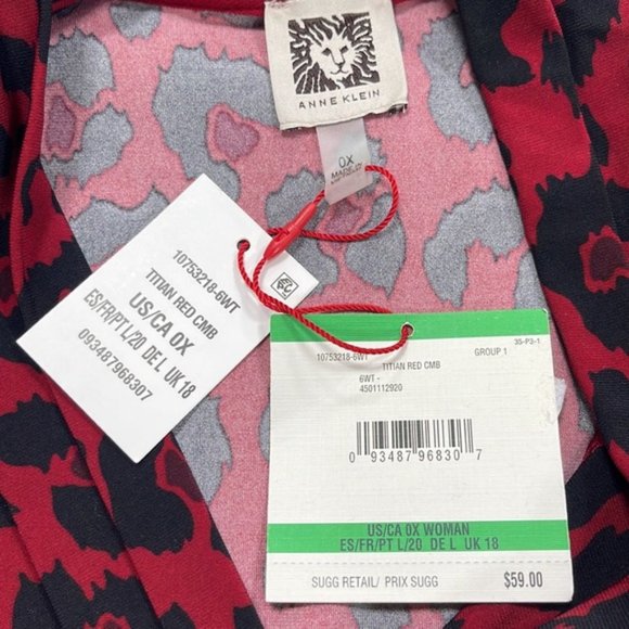 Anne Klein Plus Size Sleeveless Animal Print Top - Picture 7 of 8